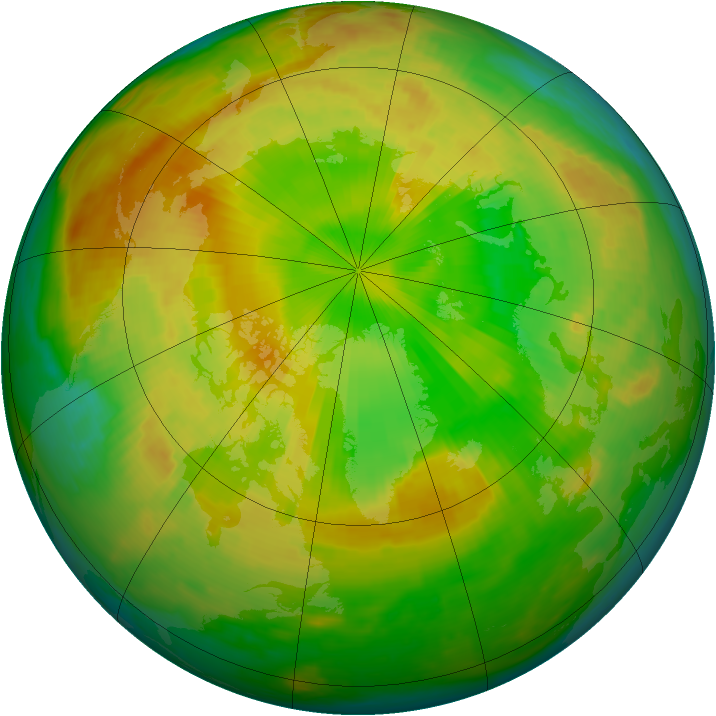 Arctic ozone map for 21 May 2000